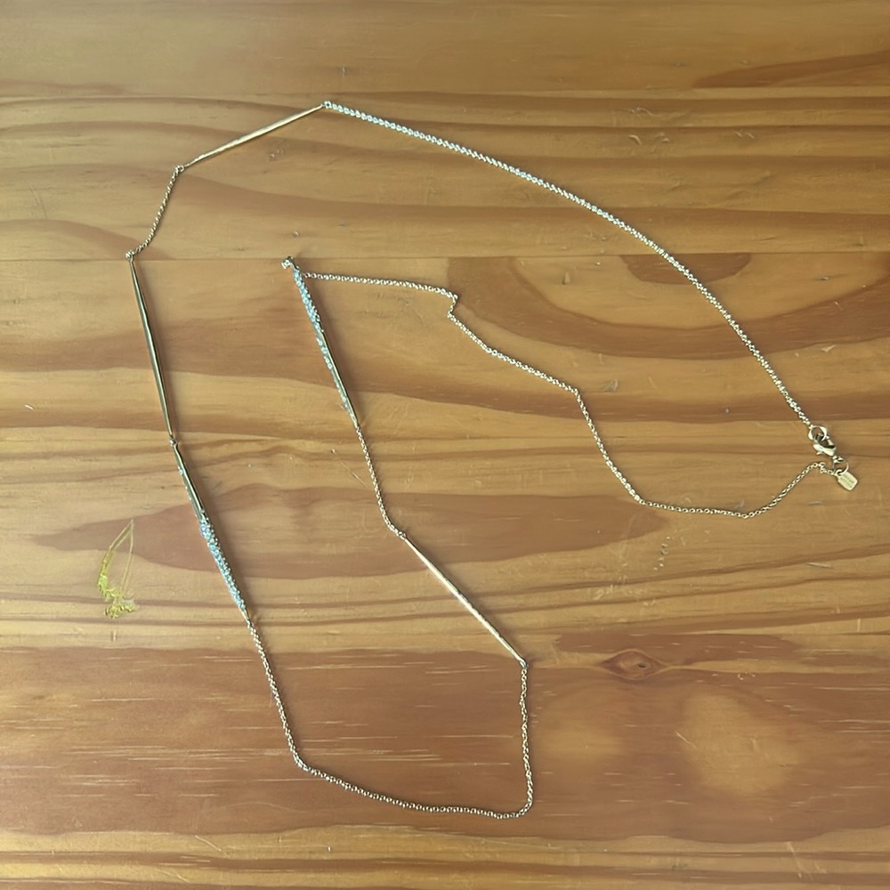Alexis Bittar Miss Havisham Yellow Gold Crystal Encrusted Long Necklace